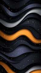 Poster - Abstract background showcases three-dimensional curves in deep colors, creating a sense of movement and sophistication ideal for design projects