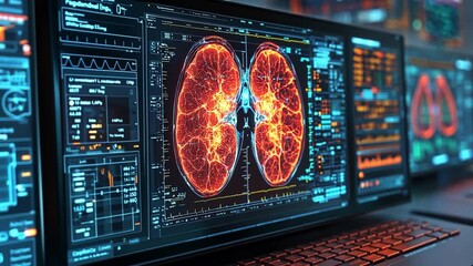Poster - Advanced medical analysis of human lungs with AI technology in 4K resolution