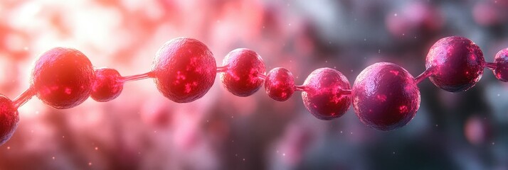 Poster - Abstract representation of molecular structures with glowing spheres and connections.