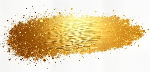 Poster - Abstract artistic design with gold brush strokes. Gold paint texture on white background. Creative artistic element. Modern graphic design. Stylish pattern ideal for various purposes. Luxury golden