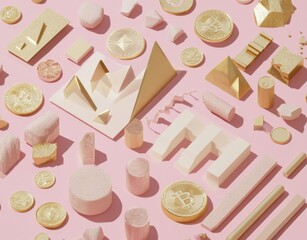 Poster - Managing your business finances, planning your growth, and developing your strategy. Illustration in 3D