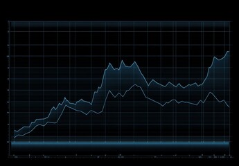 Poster - A business candle stick graph chart of stock market investment trading on a blue background. A bullish point is indicated at the top of the chart. Eps10 Modern illustration.