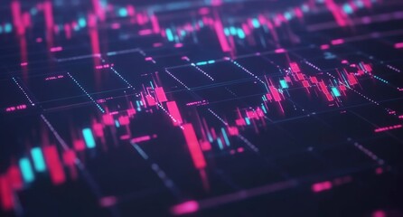 Poster - An investment finance chart, a stock market business growth chart, and a graph of exchange financial growth.
