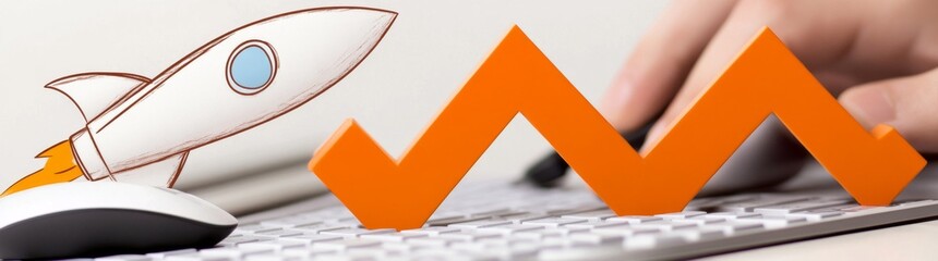 Poster - Business growth and asset investment chart chart, Success target improvement with increase in development of the economy of investment income.