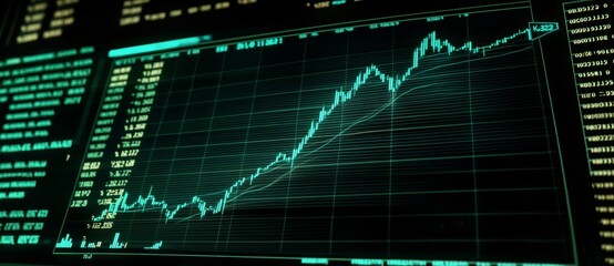 Poster - An investment growth chart for the stock market.