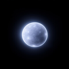 Wall Mural - A Bright Moon with Retractable Glowing Fins in the Night Sky