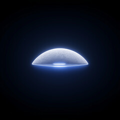 Wall Mural - A Bright Moon with Retractable Glowing Fins Illuminating the Sky