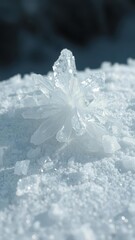 Poster - Intricate, frosty ice crystals on a frozen surface, frozen, frosty