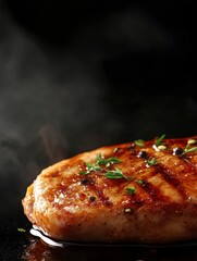Wall Mural - chicken breast steak, cooking, protein background, poster design, realistic, hd, copy space