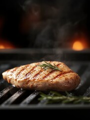 Wall Mural - chicken breast steak, cooking, protein background, poster design, realistic, hd, copy space