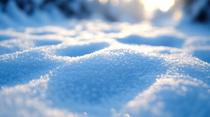 Aufkleber - A close-up of glistening snow, showcasing its texture and serene beauty in a winter landscape.