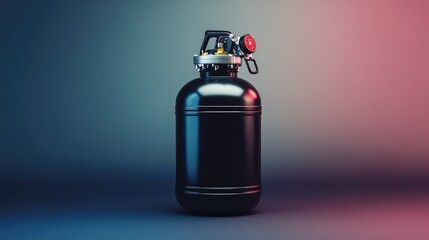 Poster - black pressure tank with measurement gauge on colorful background