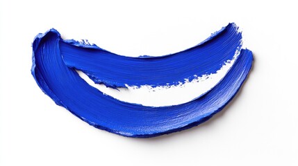 Poster - Vibrant Blue Brush Stroke on White Background for Artistic Projects