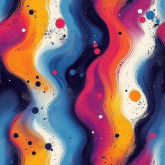 Poster - Vibrant Abstract Waves of Colorful Fluid Motion