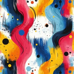Poster - Colorful Abstract Wave Patterns with Dynamic Shapes