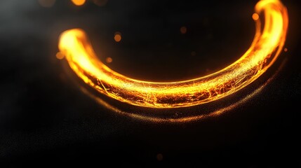 Poster - Glowing Orange Ring with Sparkles on Dark Background for Abstract Use
