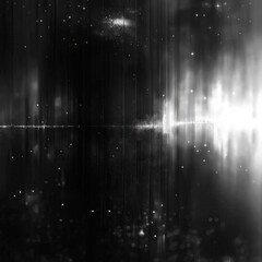 Poster - Mysterious Black and White Abstract Starry Space