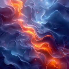 Poster - Vibrant Abstract Fluid Art with Bright Color Swirls