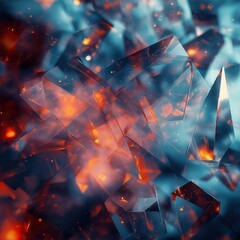 Poster - Abstract Colorful Crystals with Iridescent Lighting Effects