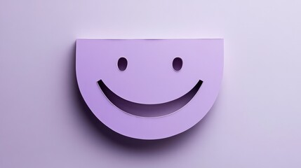 Poster - Purple Smiley Face Icon on Light Background for Positive Vibes