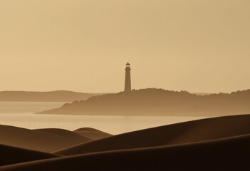 Wall Mural - lighthouse at sunset