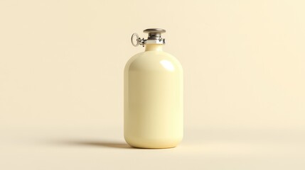 Poster - Vintage Cream Colored Glass Bottle with Metal Cap and Smooth Finish