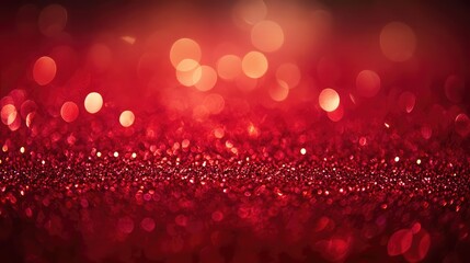 Poster - Sparkling Red Glitter Background with Bokeh Effect for Celebration