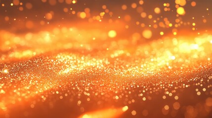 Poster - Shimmering Golden Particles in a Glistening Abstract Background