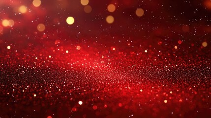 Poster - Red Abstract Background with Glitter and Bokeh Effects for Design