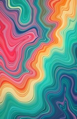 Leinwandbilder - Abstract design with vibrant color swirls. Liquid paint effect creates dynamic pattern. Marbling style artwork with fluid motion. Use as background for websites. Modern, colourful abstract backdrop.