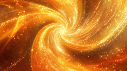 Poster - Swirling Gold Light in Space with Sparkles and Dynamic Motion