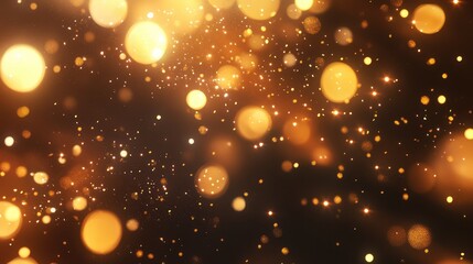 Poster - Abstract Gold Bokeh Background with Glittering Light Particles