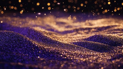 Poster - Sparkling Purple Surface with Dazzling Bokeh Lights at Night