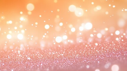 Poster - Sparkling Bokeh Background with Soft Warm Gradient and Glowing Dots