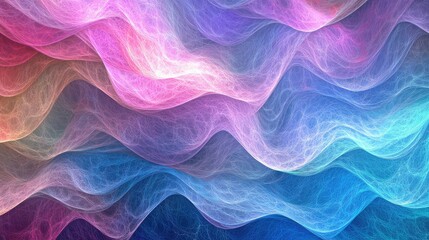 Poster - Colorful Abstract Waves in Soft Pastel Shades for Background Use
