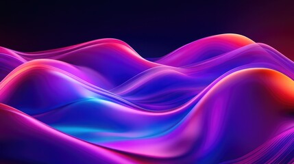 Poster - Vibrant Abstract Waves with Colorful Flowing Light Effects
