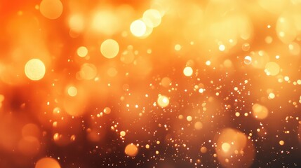 Poster - Glowing Orange Bokeh Background with Soft Light and Sparkles