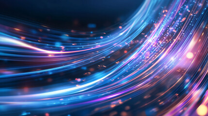 Poster - colorful light trails create a mesmerizing abstract background in vibrant hues and dynamic flow