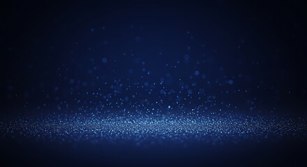 Poster - Dark blue night background.  Sparkles, bokeh, and blue light particles.  Glitter and light. Abstract.