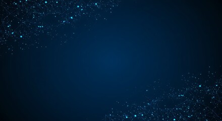 Poster - Glowing blue network.  Digital connection. Abstract technology background.  Data lines.