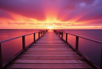 Wall Mural - sunset on the pier