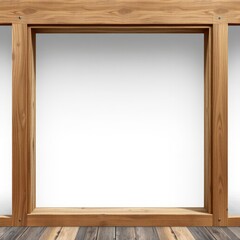 Rustic wooden frame with a blank interior space isolated transparent frame isolated frame border design background isolated