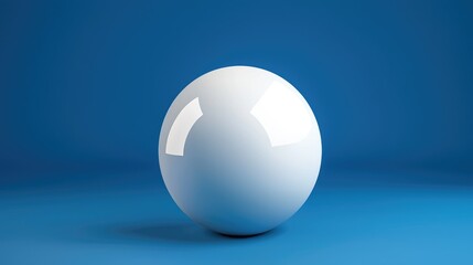 Poster - Dynamic white sphere rendering on blue background 3d graphic design modern minimalist environment artistic viewpoint