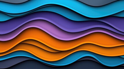 Aufkleber - Dynamic color waves abstract design digital art modern aesthetic vibrant environment artistic viewpoint