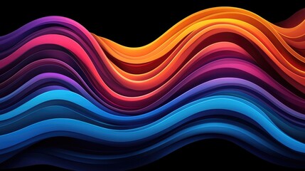 Aufkleber - Dynamic color waves abstract art digital design vibrant environment creative perspective artistic concept for impact