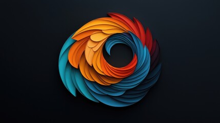 Poster - Dynamic circular design art abstract digital artwork vibrant colors modern aesthetic creative composition