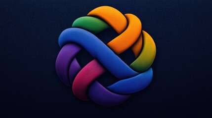 Poster - Creative colorful knot design digital art abstract composition vibrant environment central view visual harmony for seo impact