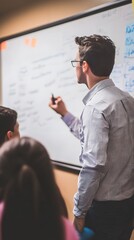 Poster - Teacher writing on a whiteboard AI generated illustration