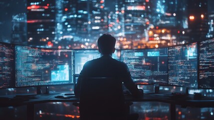 Poster - Tech developer focused on a AI generated illustration