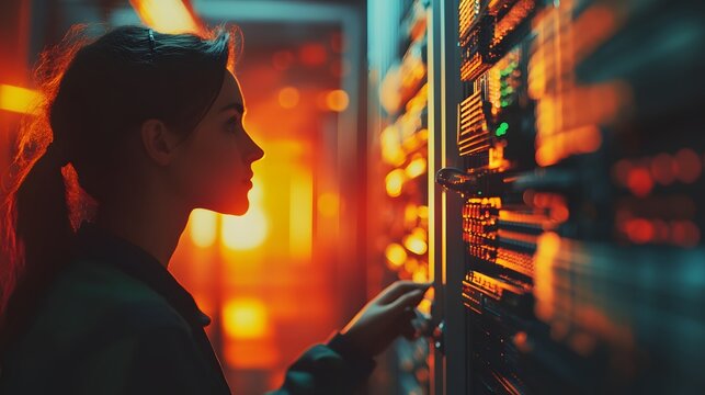 Tech specialist fixing a server AI generated illustration